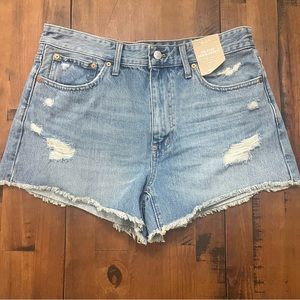 Madewell Relaxed Distressed Jean Shorts Women's W 29 NWT Mid Rise